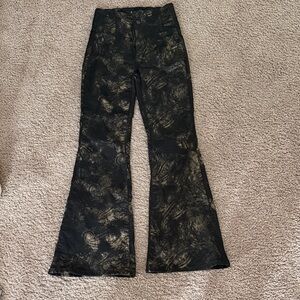 We The Free Black and Gold Flare Jeans